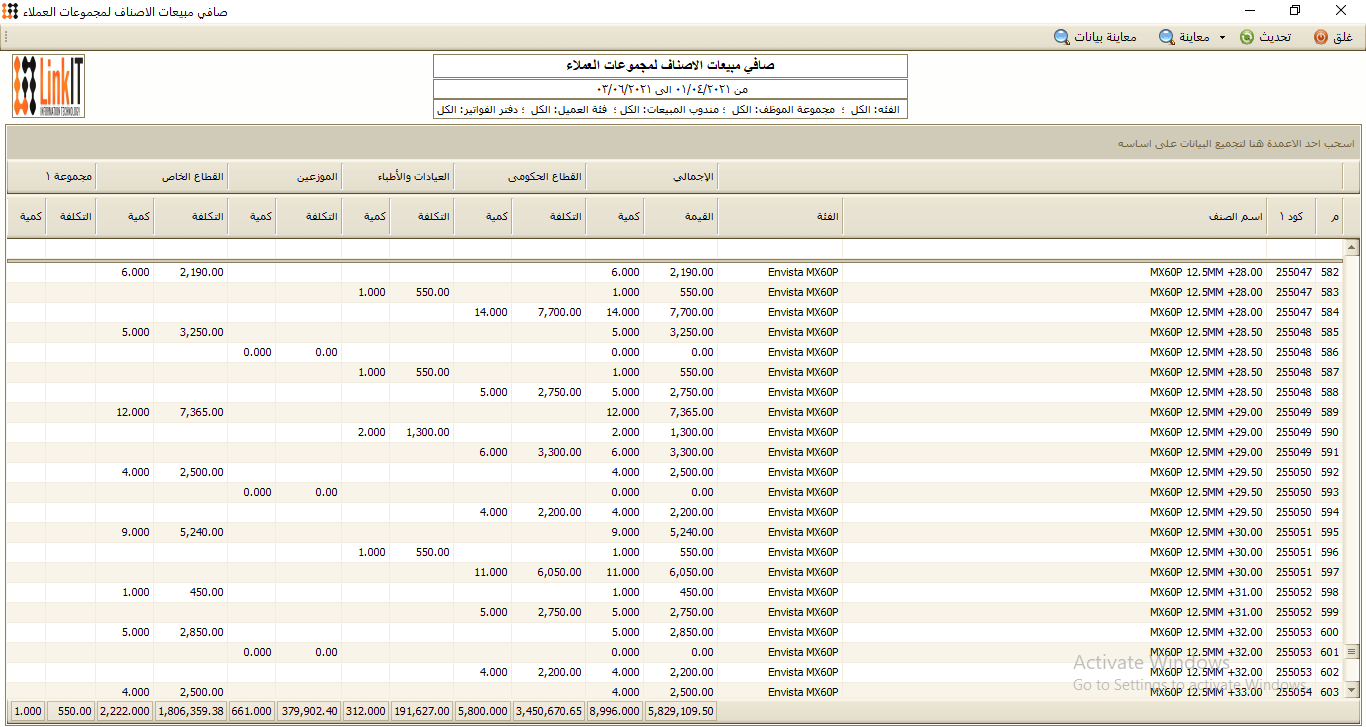 ERP Sales Report